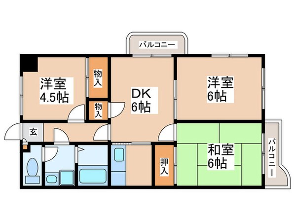 シャトーシミズの物件間取画像